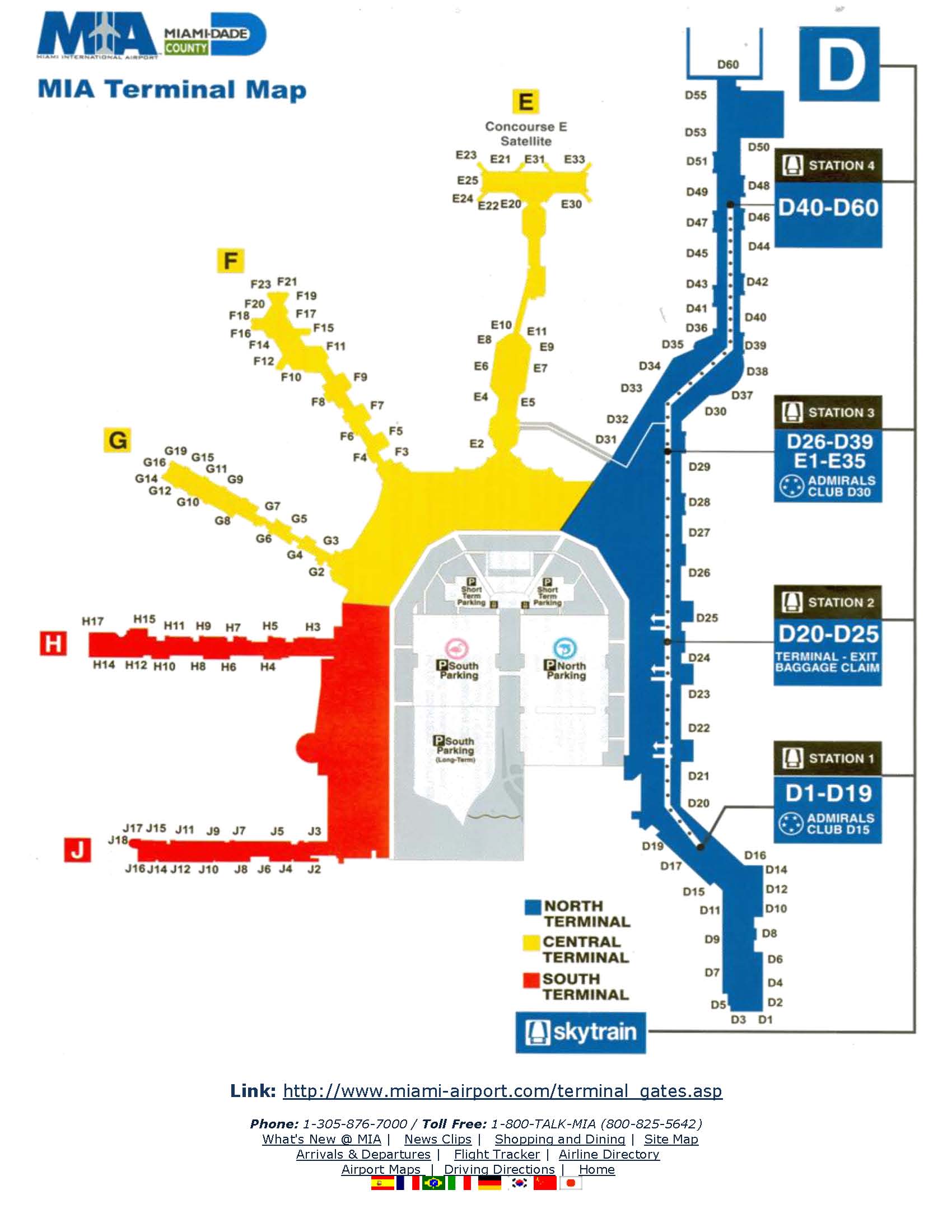 แผนที่สนามบินไมมามี่